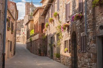 Wall murals Narrow Alley The medieval old town in Tuscany, Italy