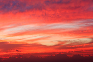 rosy clouds just before sunset