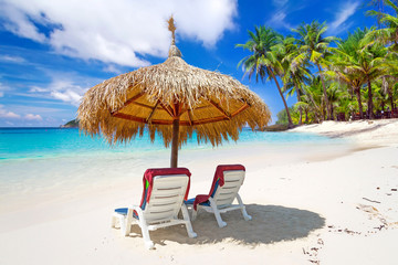 Tropical beach scenery from sun holidays