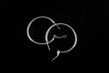 silver earrings with crystals