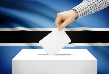 Ballot box with national flag on background - Botswana