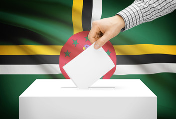Ballot box with national flag on background - Dominica