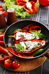 Stuffed pepper with meat and vegetables