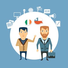 translator says a foreigner   illustration