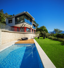 New architecture, beautiful modern house