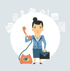accountant talking on the phone illustration