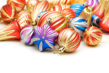 Christmas decorations in festive holiday concept