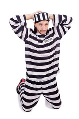 Prison inmate isolated on the white background