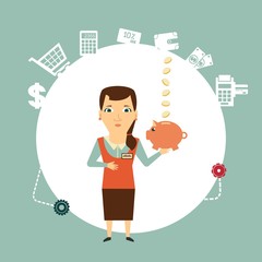 the seller keeps the money in the pig illustration