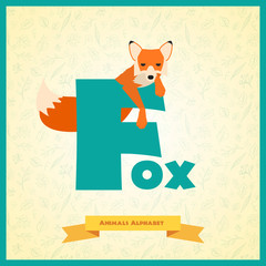 Letter F and fox.