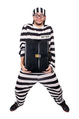 Prison inmate isolated on the white background