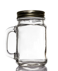 Blank Jar Glass on White background