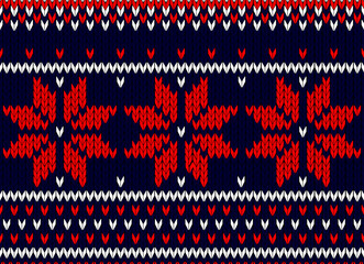 christmas card, scandinavian style seamless knitted pattern © rosanna p