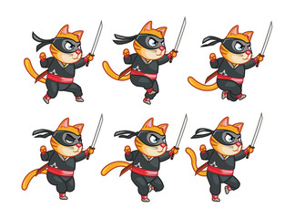 Cat Ninja Running Sprite © toonandlogo