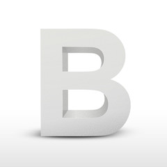 white letter B isolated on white