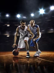 Foto op Canvas Two basketball players in action © 103tnn