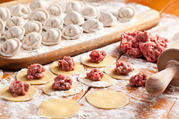 Dumplings. Cooking process.