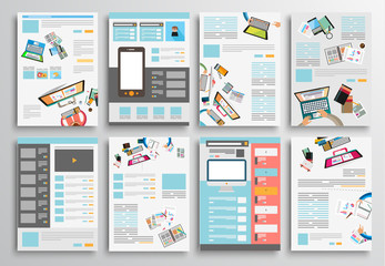 Set of Flyer Design, Web Templates. Brochure Designs - obrazy, fototapety, plakaty
