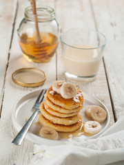 cottage cheese pancakes with honey