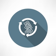documents with cycle icon