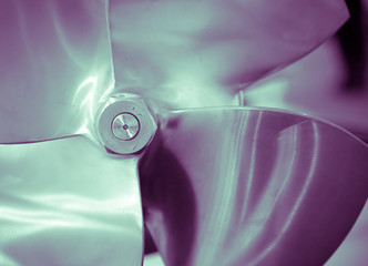 Boat Propeller close-up detail nice tech background or abstract