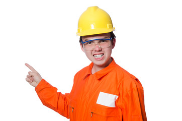 Industrial worker isolated on the white background