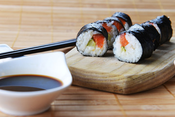 Delicious sushi rolls