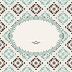 vintage frame on victorian seamless background