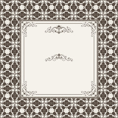 vintage frame on victorian seamless background