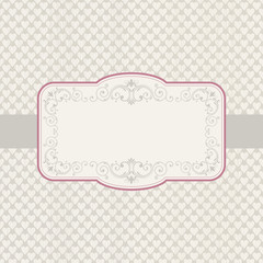 Set of vintage invitations on retro background with blue hearts