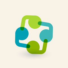 Cooperation and partnership icon. Logo design.
