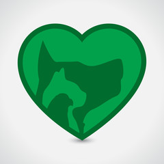 Veterinary Heart. Cat Dog Bird