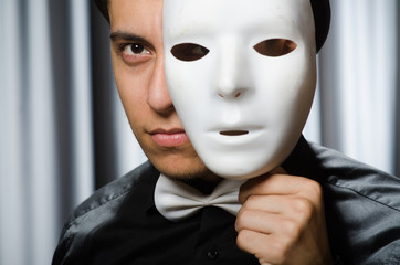 Funny concept with theatrical mask