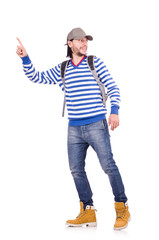 Young student isolated on the white background