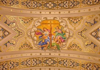 Seville -  fresco angels with cross in Basilica de la Macarena © Renáta Sedmáková
