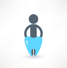 Man and tooth icon. Medical concept. Logo design.