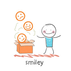 man opened the box with smiles