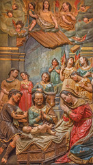 Fototapeta na wymiar Seville - Adoration of shepherds relief in Church of El Salvador