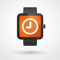 Smart watch icon with a clock