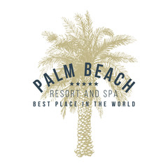 Obraz premium palm beach logo template