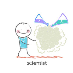 scientist mixes the contents of the tubes