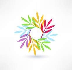 Leaves icon. Natural motive. Logo design.