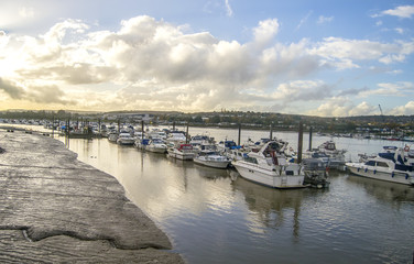 Fototapeta na wymiar River and boats