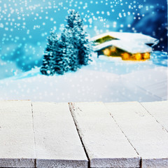 Winter or Christmas advertising background