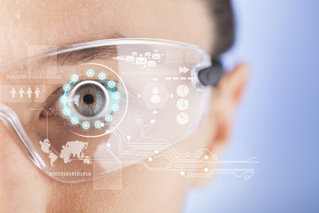 Futuristic smart glasses - Powered by Adobe