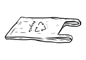 plastic bag with recycle sign