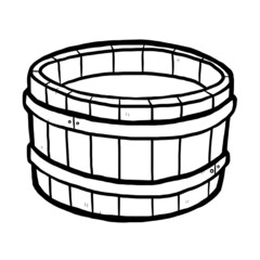 wooden bucket and water