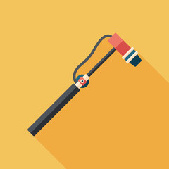 Retro burner flat square icon with long shadows.