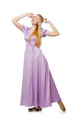 Naklejka premium Young woman in fashion concept
