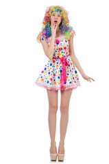 Emotional woman isolated on the white